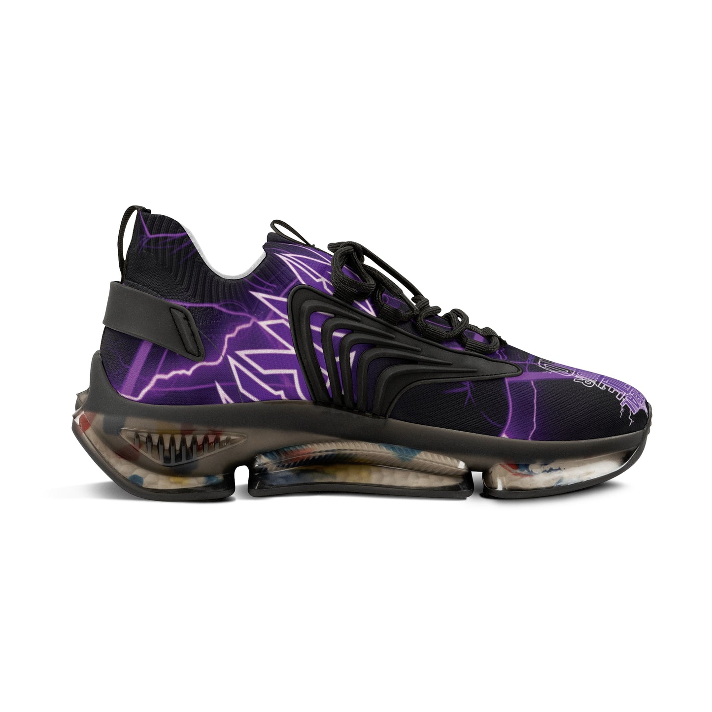 MentalWarfare Runners — Signature Purple Lightning Graphic Design