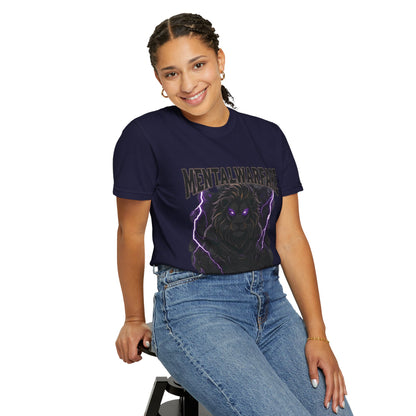 Mental Warfare T-Shirt — Lion Graphic with “The Battlefield Is In Your Mind. Conquer It.” Back