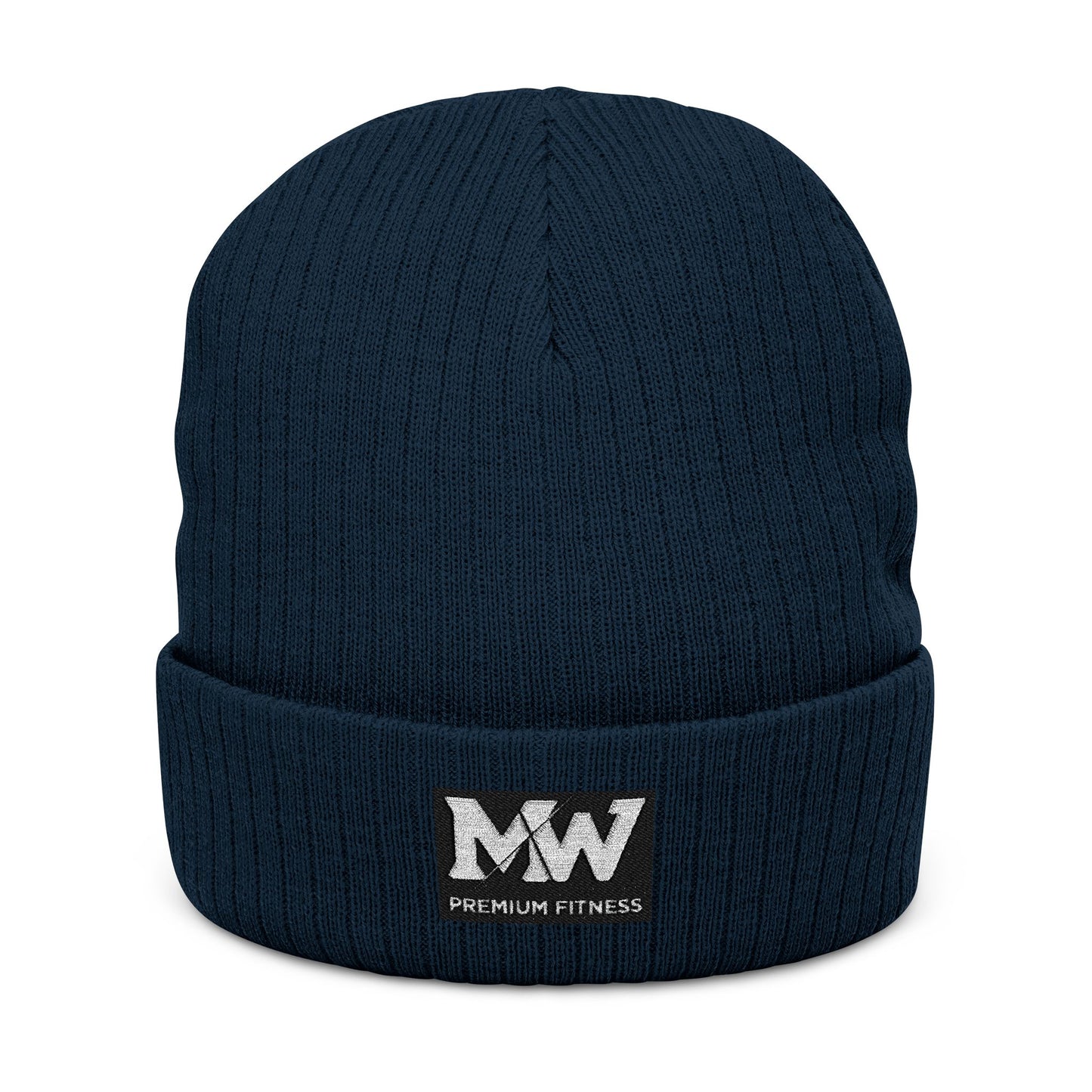 Embroidered Ribbed Beanie — MW Logo Knit Hat