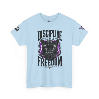 Discipline Equals Freedom Panther Tee — "Every Crack Lets the Light Out" Motivational Graphic T-Shirt