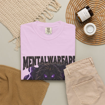 Mental Warfare T-Shirt — Lion Graphic with “The Battlefield Is In Your Mind. Conquer It.” Back