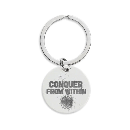 MentalWarfare Engravable Stainless Steel Round Keychain