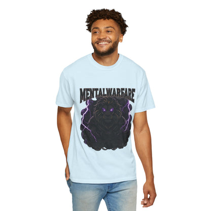 Mental Warfare T-Shirt — Lion Graphic with “The Battlefield Is In Your Mind. Conquer It.” Back