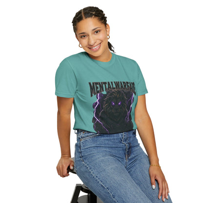 Mental Warfare T-Shirt — Lion Graphic with “The Battlefield Is In Your Mind. Conquer It.” Back