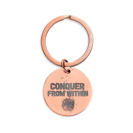 MentalWarfare Engravable Stainless Steel Round Keychain