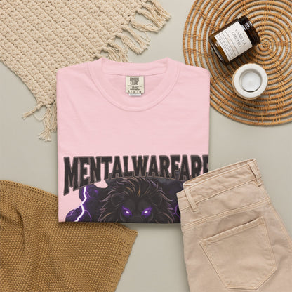 Mental Warfare T-Shirt — Lion Graphic with “The Battlefield Is In Your Mind. Conquer It.” Back