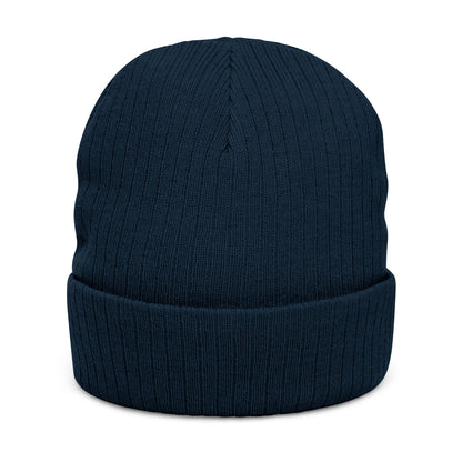 Embroidered Ribbed Beanie — MW Logo Knit Hat