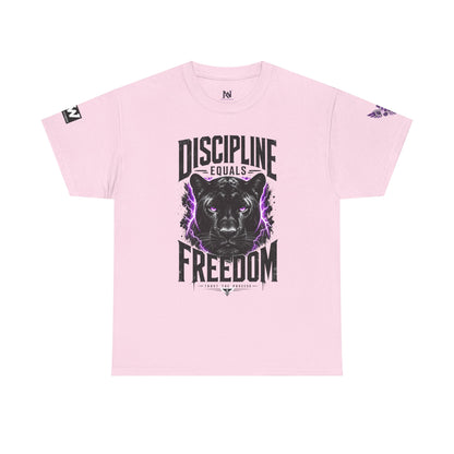 Discipline Equals Freedom Panther Tee — "Every Crack Lets the Light Out" Motivational Graphic T-Shirt