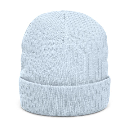 Embroidered Ribbed Beanie — MW Logo Knit Hat