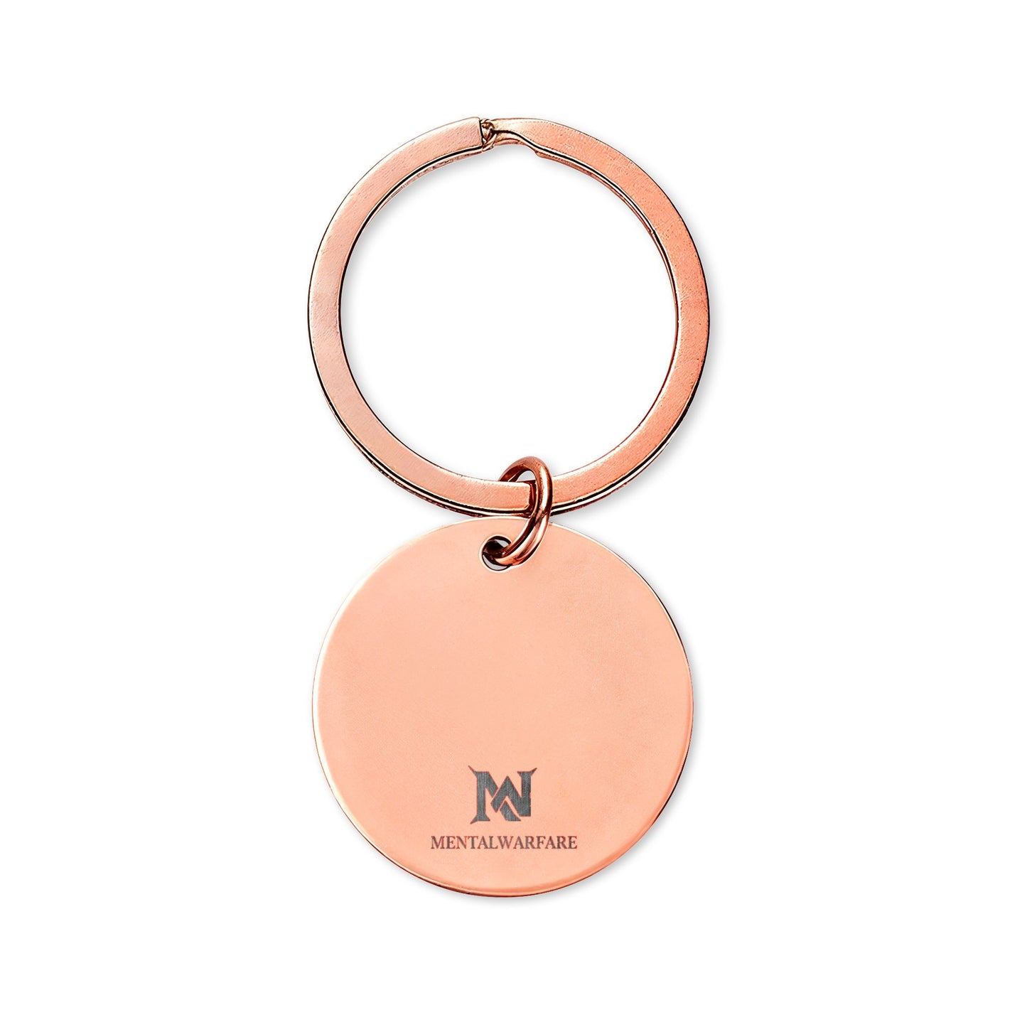 MentalWarfare Engravable Stainless Steel Round Keychain