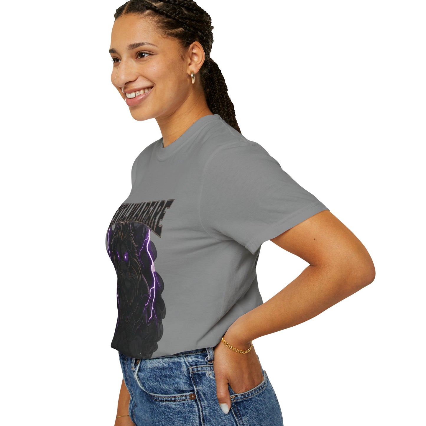 Mental Warfare T-Shirt — Lion Graphic with “The Battlefield Is In Your Mind. Conquer It.” Back
