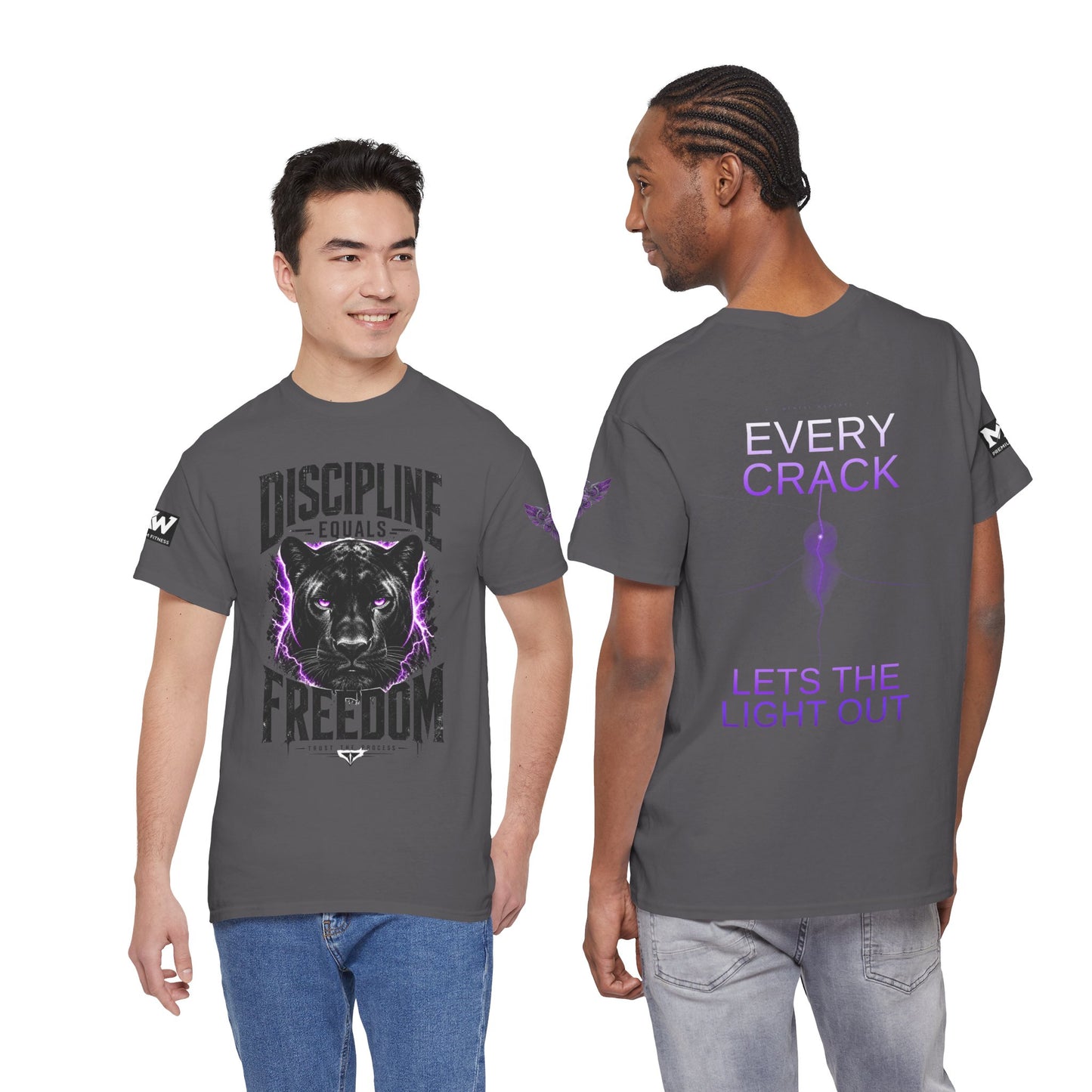 Discipline Equals Freedom Panther Tee — "Every Crack Lets the Light Out" Motivational Graphic T-Shirt