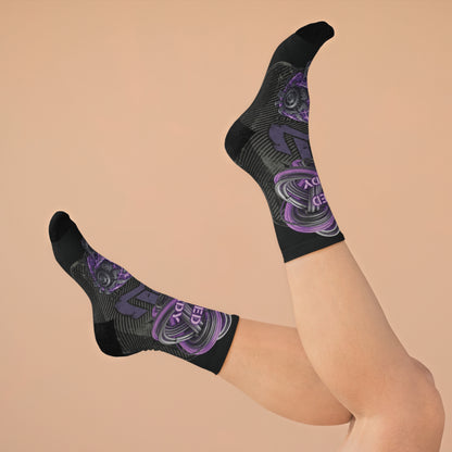 Purple Skull 'Wired & Ready' Recycled Poly Socks