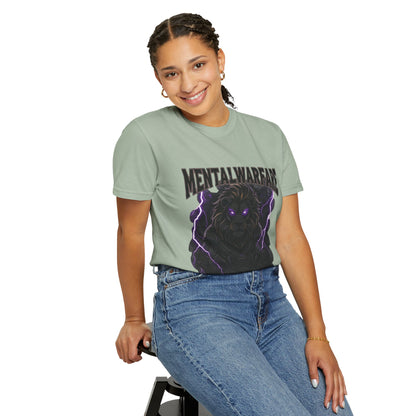 Mental Warfare T-Shirt — Lion Graphic with “The Battlefield Is In Your Mind. Conquer It.” Back