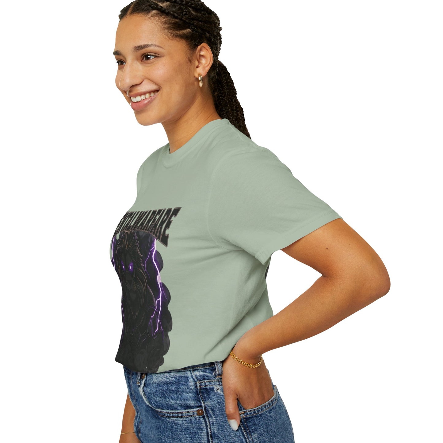 Mental Warfare T-Shirt — Lion Graphic with “The Battlefield Is In Your Mind. Conquer It.” Back