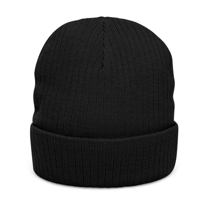 Embroidered Ribbed Beanie — MW Logo Knit Hat