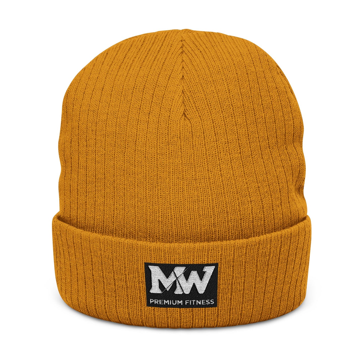 Embroidered Ribbed Beanie — MW Logo Knit Hat