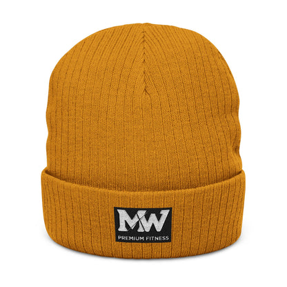 Embroidered Ribbed Beanie — MW Logo Knit Hat