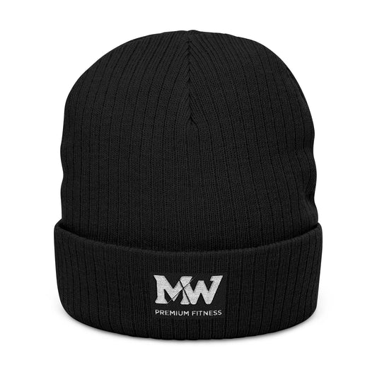 Embroidered Ribbed Beanie — MW Logo Knit Hat