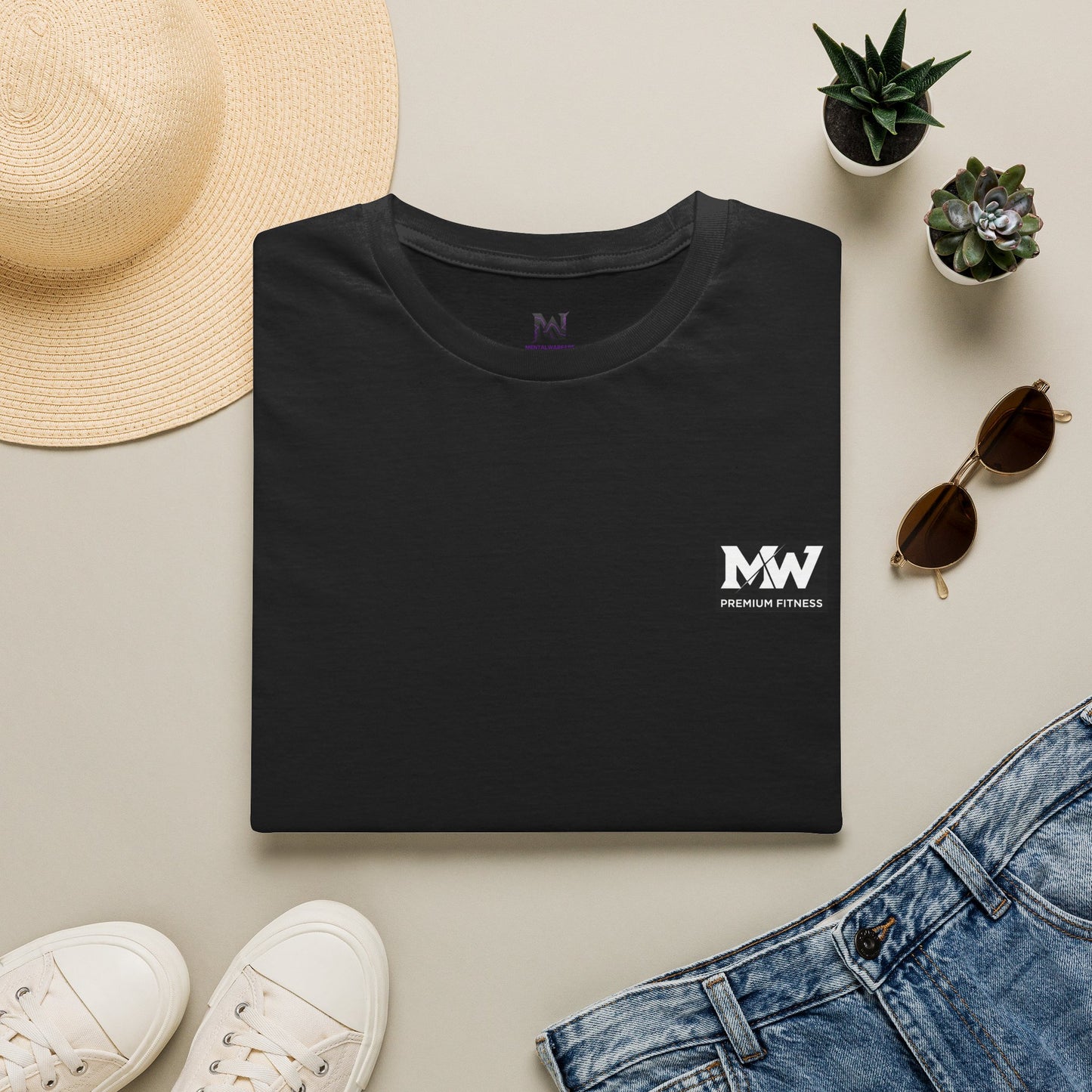MW Minimal Logo T-Shirt — Small Chest Patch Graphic Tee