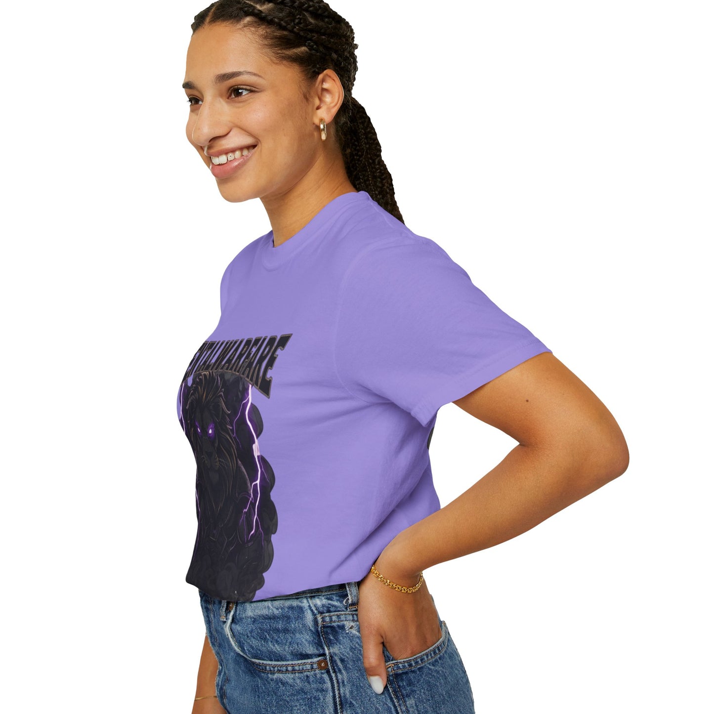 Mental Warfare T-Shirt — Lion Graphic with “The Battlefield Is In Your Mind. Conquer It.” Back
