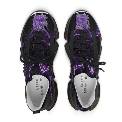 WOMEN'S Mesh Sneakers â€” Purple Lightning Graphic "Greatness Begins In The Mind"