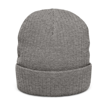 Embroidered Ribbed Beanie — MW Logo Knit Hat
