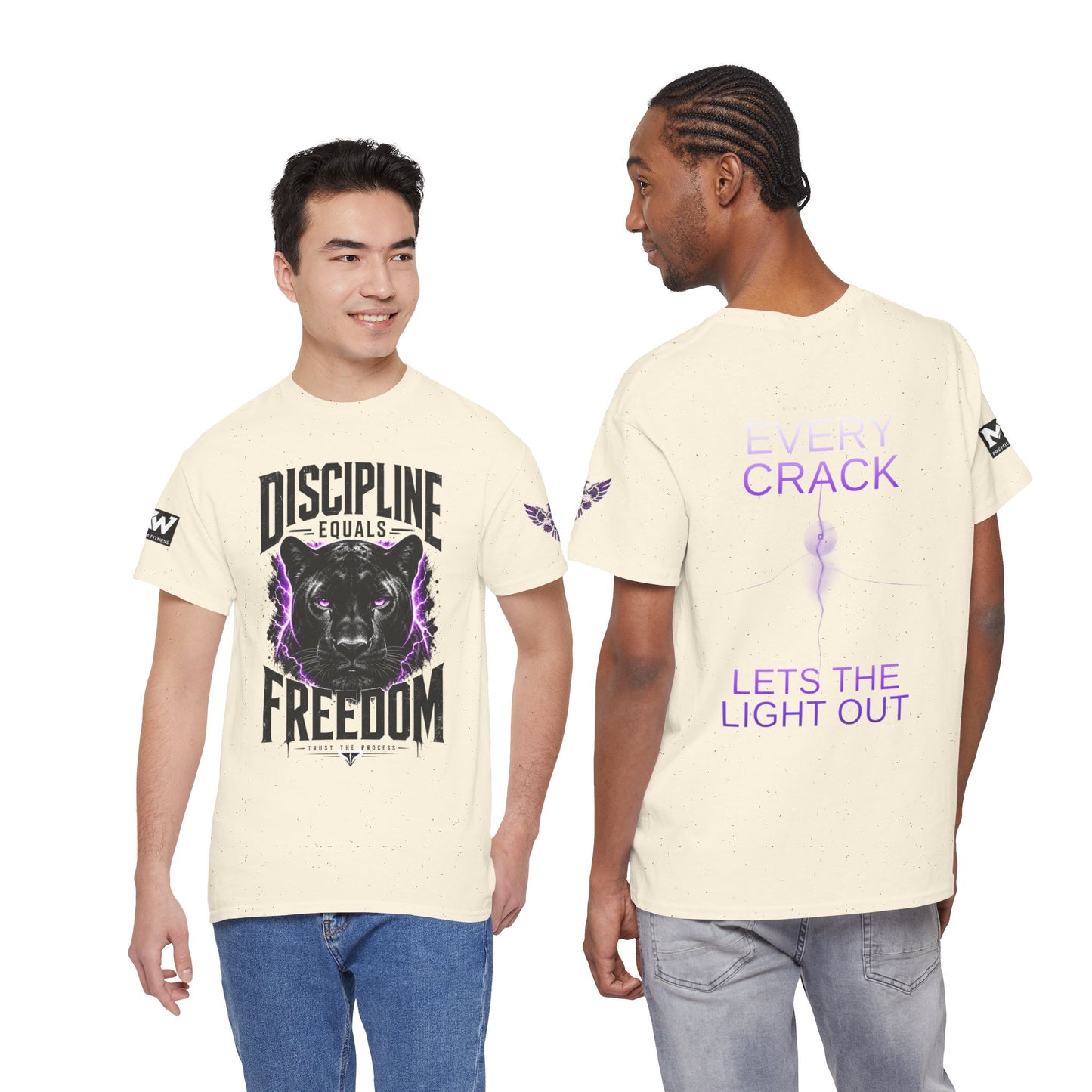 Discipline Equals Freedom Panther Tee — "Every Crack Lets the Light Out" Motivational Graphic T-Shirt