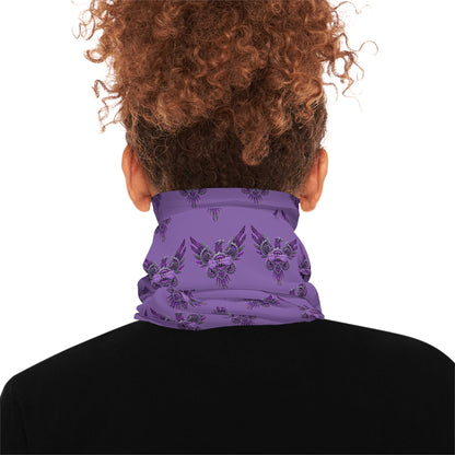 Purple Floral Skull Neck Gaiter â€” Lightweight Bandana Face Covering