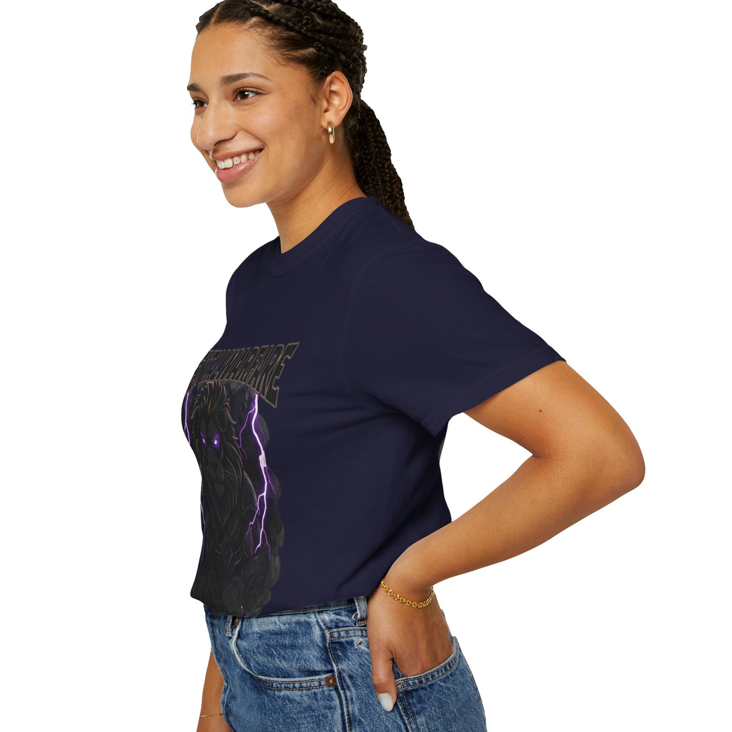 Mental Warfare T-Shirt — Lion Graphic with “The Battlefield Is In Your Mind. Conquer It.” Back