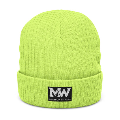 Embroidered Ribbed Beanie — MW Logo Knit Hat