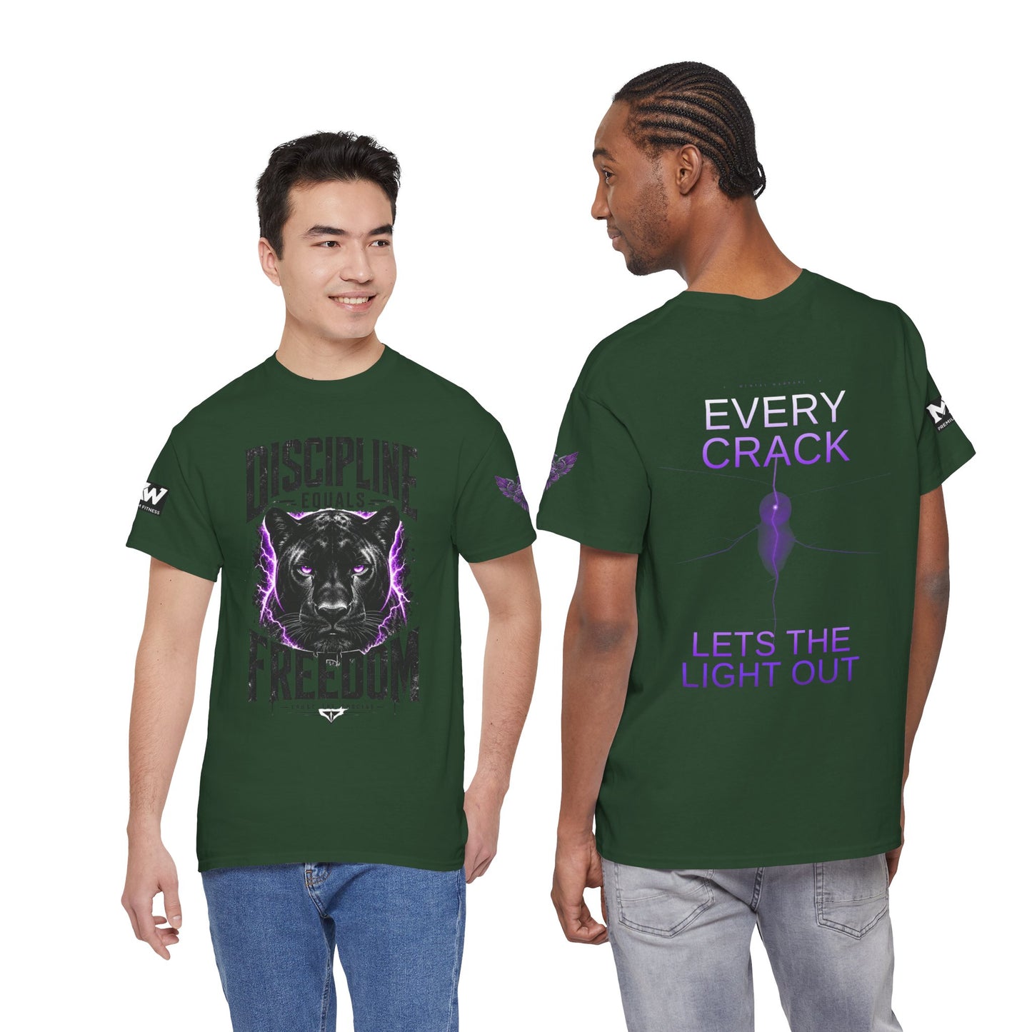 Discipline Equals Freedom Panther Tee — "Every Crack Lets the Light Out" Motivational Graphic T-Shirt