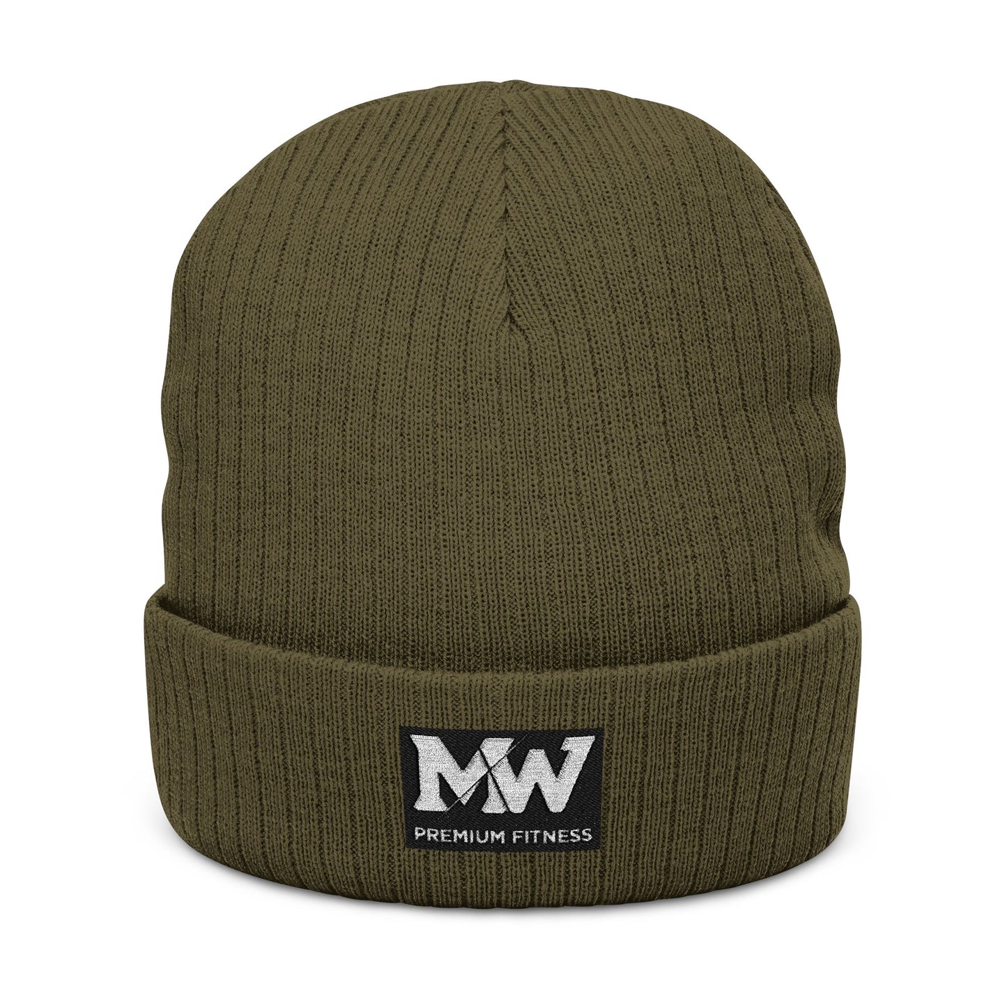 Embroidered Ribbed Beanie — MW Logo Knit Hat