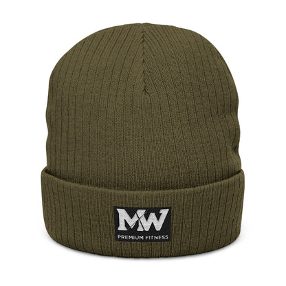 Embroidered Ribbed Beanie — MW Logo Knit Hat