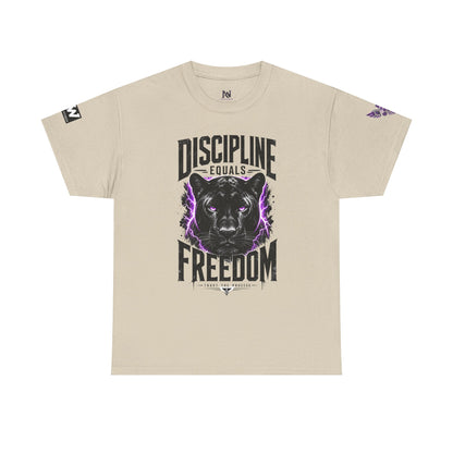 Discipline Equals Freedom Panther Tee — "Every Crack Lets the Light Out" Motivational Graphic T-Shirt