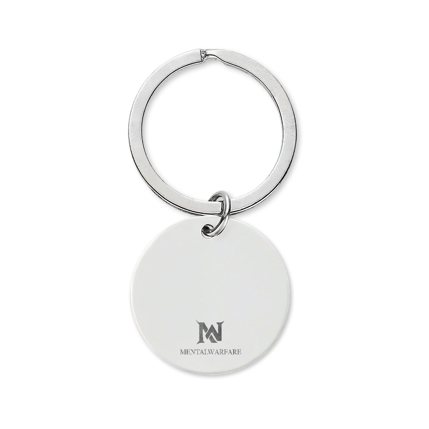 MentalWarfare Engravable Stainless Steel Round Keychain