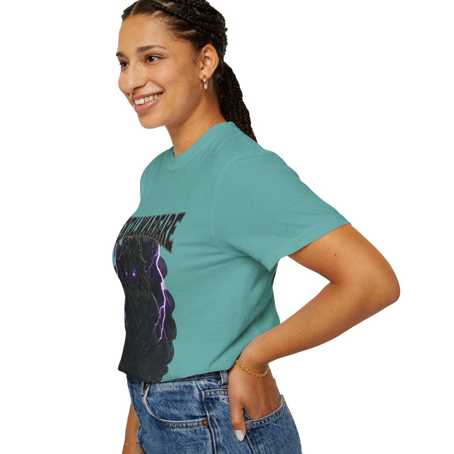Mental Warfare T-Shirt — Lion Graphic with “The Battlefield Is In Your Mind. Conquer It.” Back