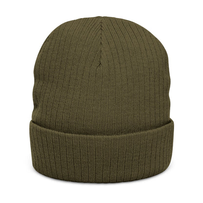 Embroidered Ribbed Beanie — MW Logo Knit Hat
