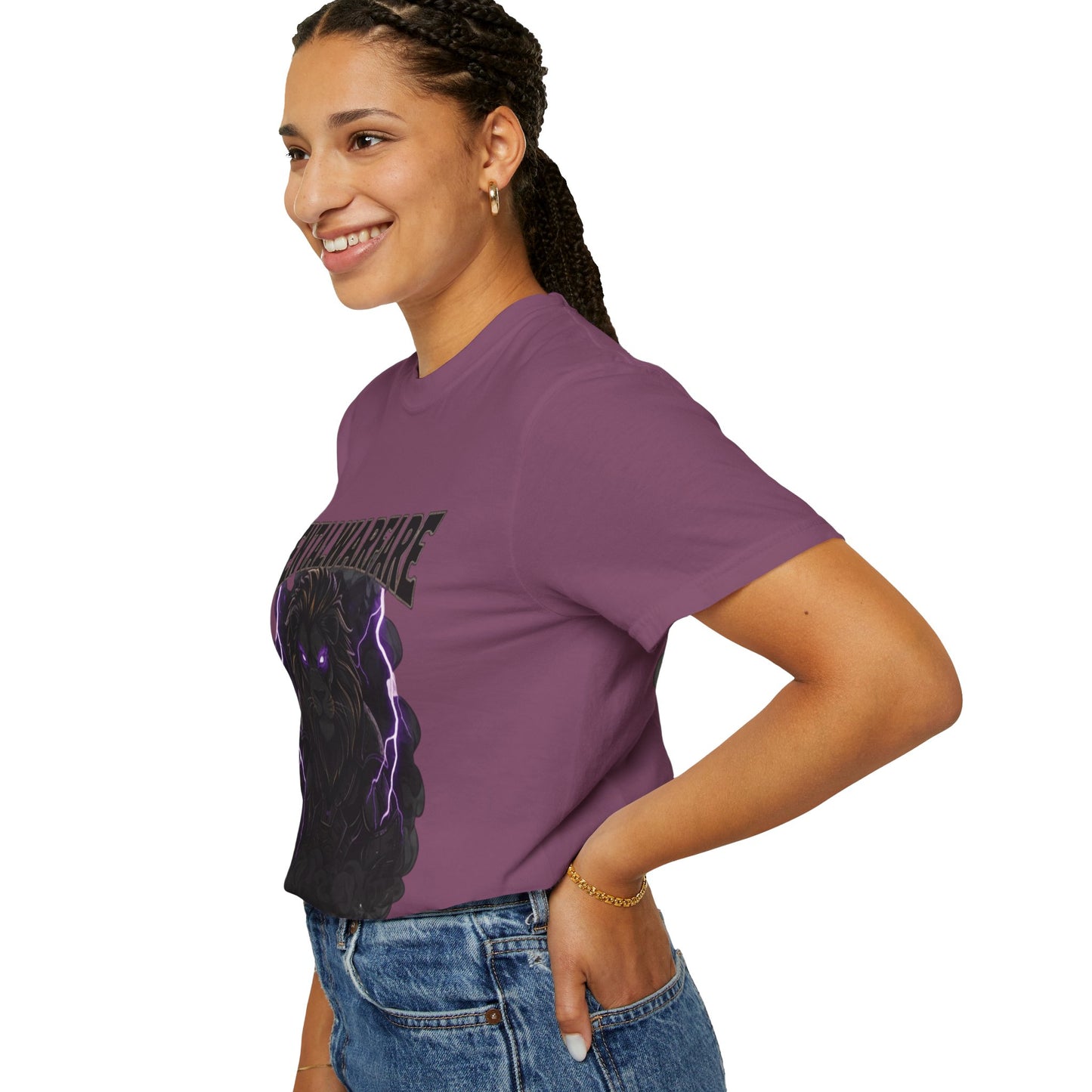 Mental Warfare T-Shirt — Lion Graphic with “The Battlefield Is In Your Mind. Conquer It.” Back