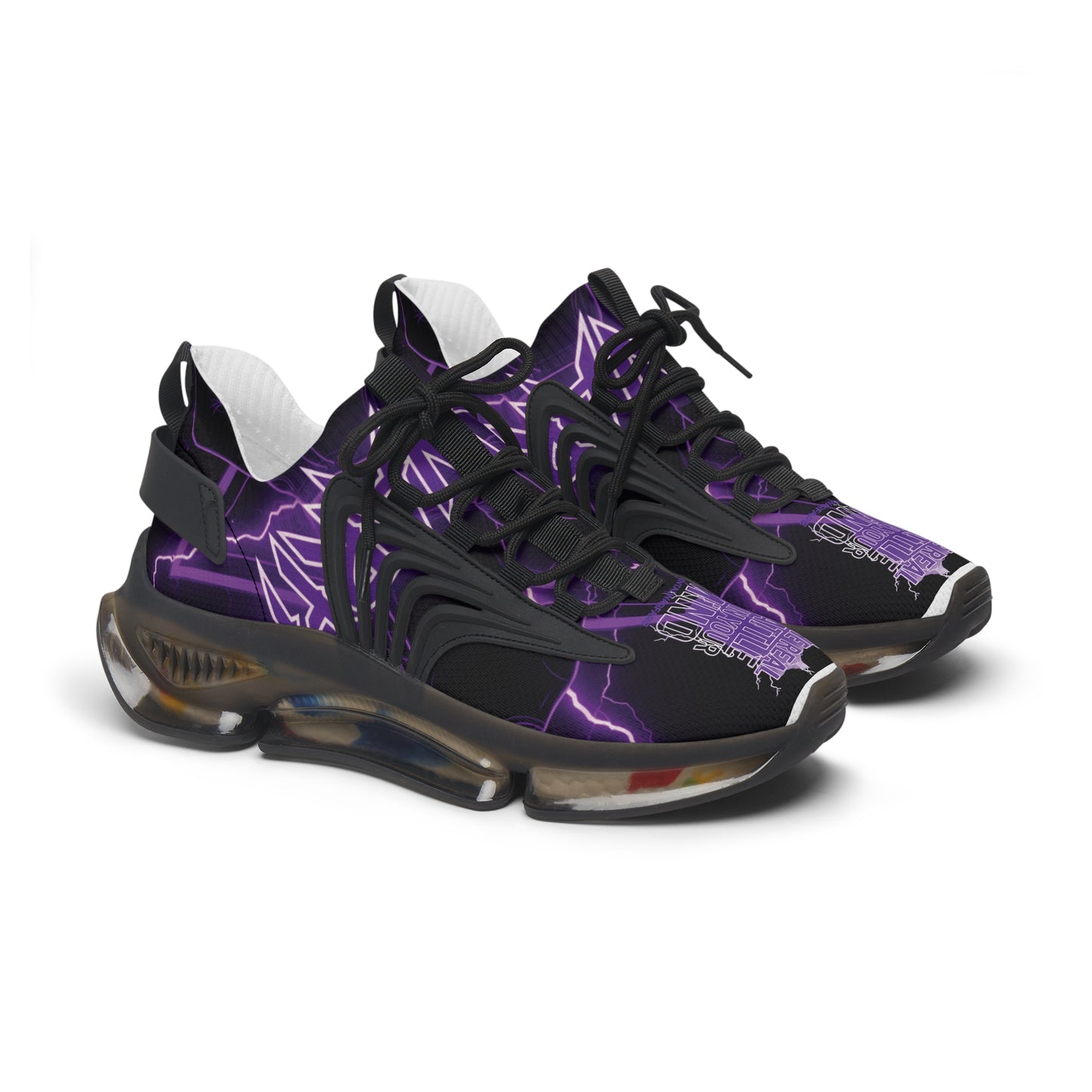 WOMEN'S Mesh Sneakers â€” Purple Lightning Graphic "Greatness Begins In The Mind"