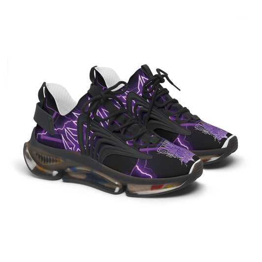 WOMEN'S Mesh Sneakers â€” Purple Lightning Graphic "Greatness Begins In The Mind"