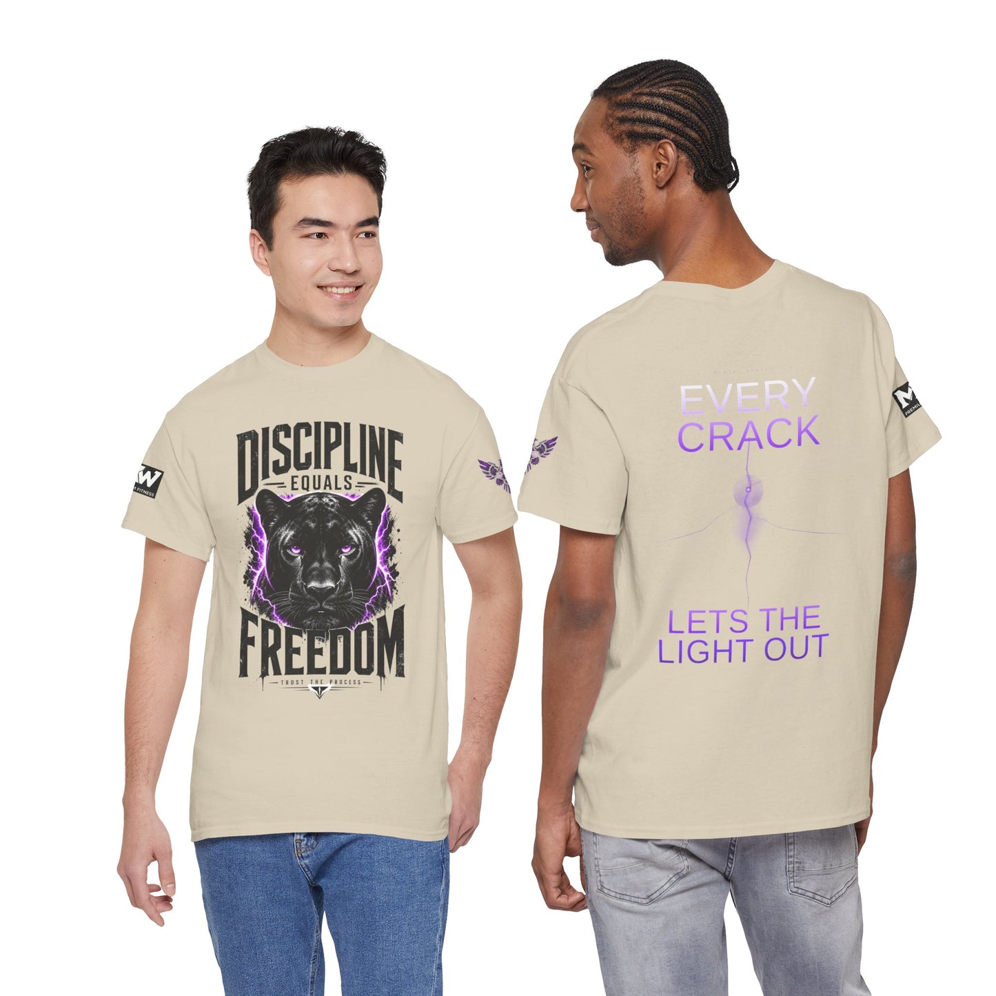 Discipline Equals Freedom Panther Tee — "Every Crack Lets the Light Out" Motivational Graphic T-Shirt