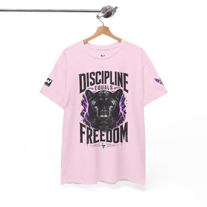 Discipline Equals Freedom Panther Tee — "Every Crack Lets the Light Out" Motivational Graphic T-Shirt