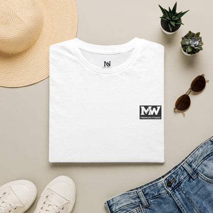 MW Minimal Logo T-Shirt — Small Chest Patch Graphic Tee