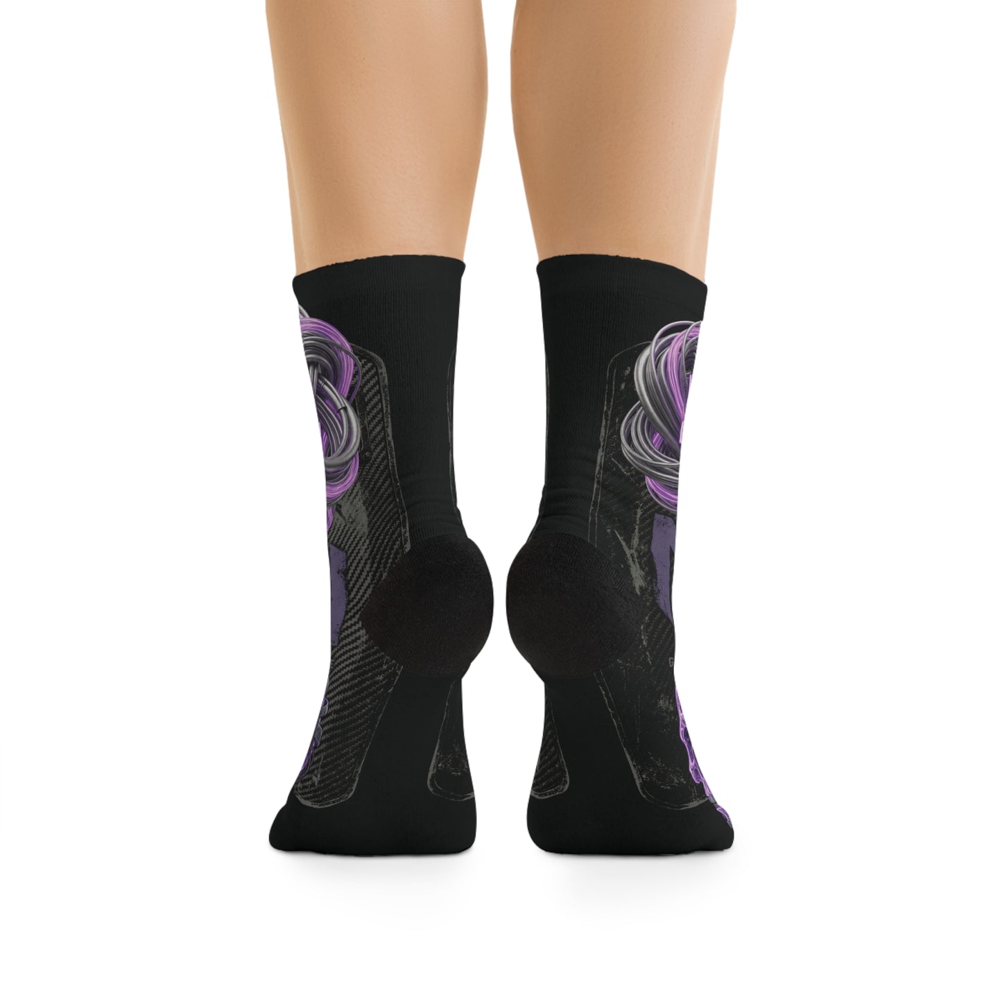 Purple Skull 'Wired & Ready' Recycled Poly Socks