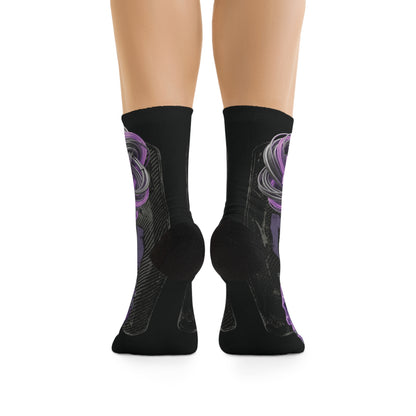 Purple Skull 'Wired & Ready' Recycled Poly Socks
