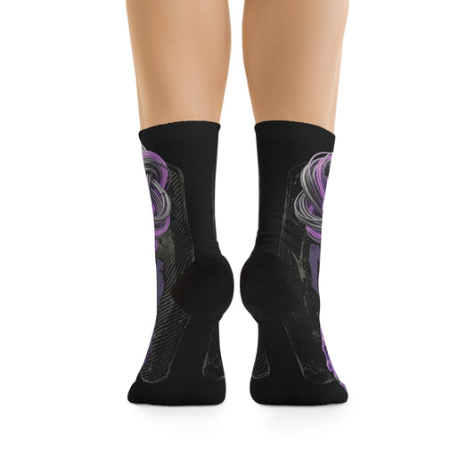 Purple Skull 'Wired & Ready' Recycled Poly Socks