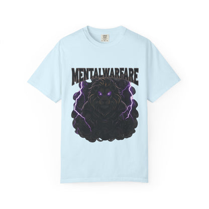 Mental Warfare T-Shirt — Lion Graphic with “The Battlefield Is In Your Mind. Conquer It.” Back