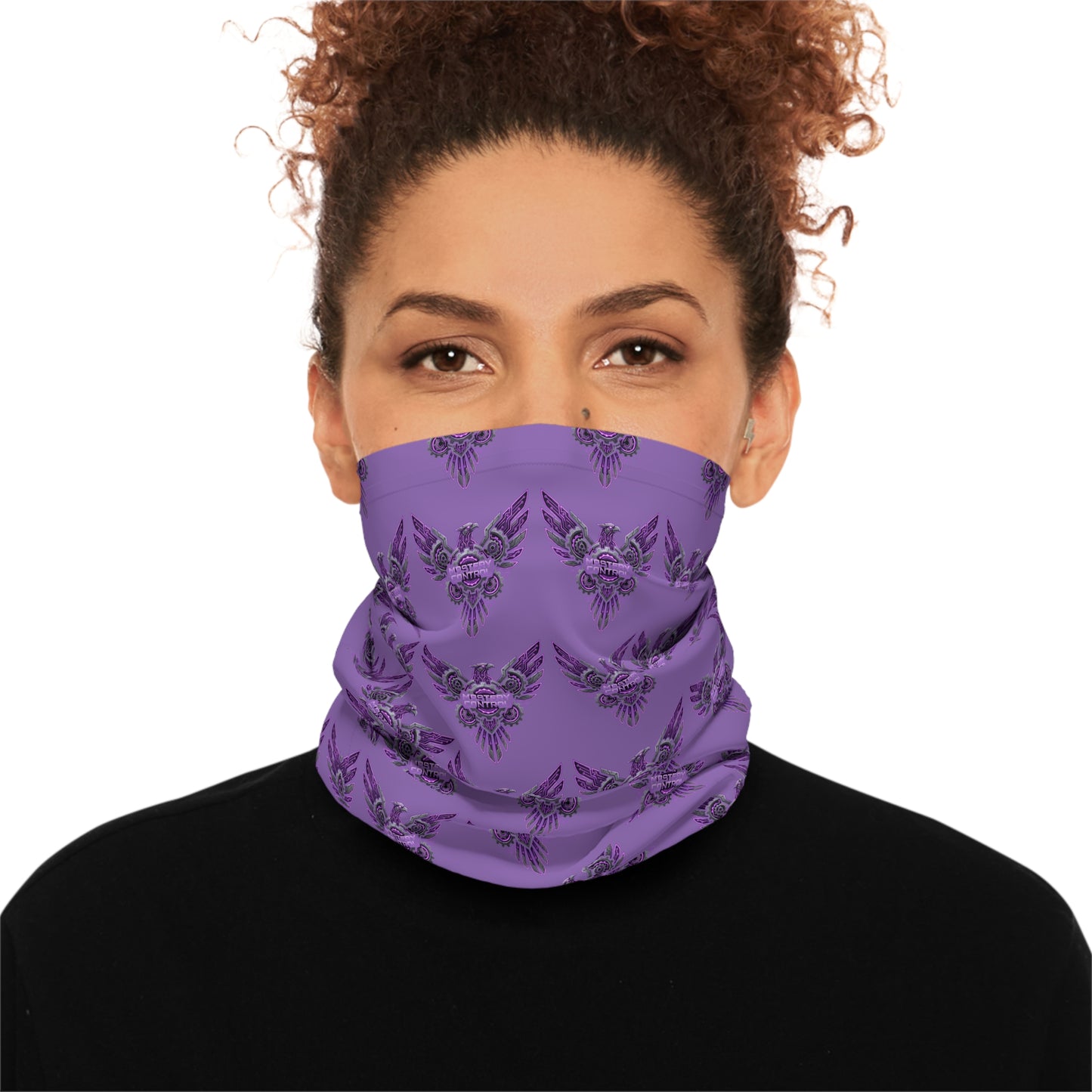Purple Floral Skull Neck Gaiter â€” Lightweight Bandana Face Covering