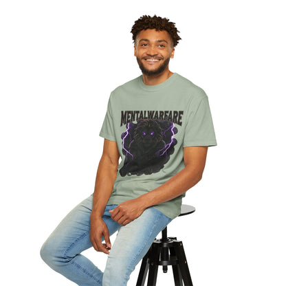 Mental Warfare T-Shirt — Lion Graphic with “The Battlefield Is In Your Mind. Conquer It.” Back